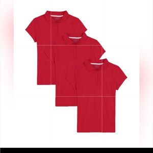 Approved School Wear Girls Uniform Shirt Size 7/8 In Red 3 pack! Brand New, Tags